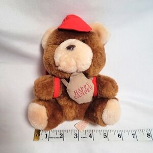 Vintage Giftco Inc 6" Happy Camper Bear Backpack Canteen Hat